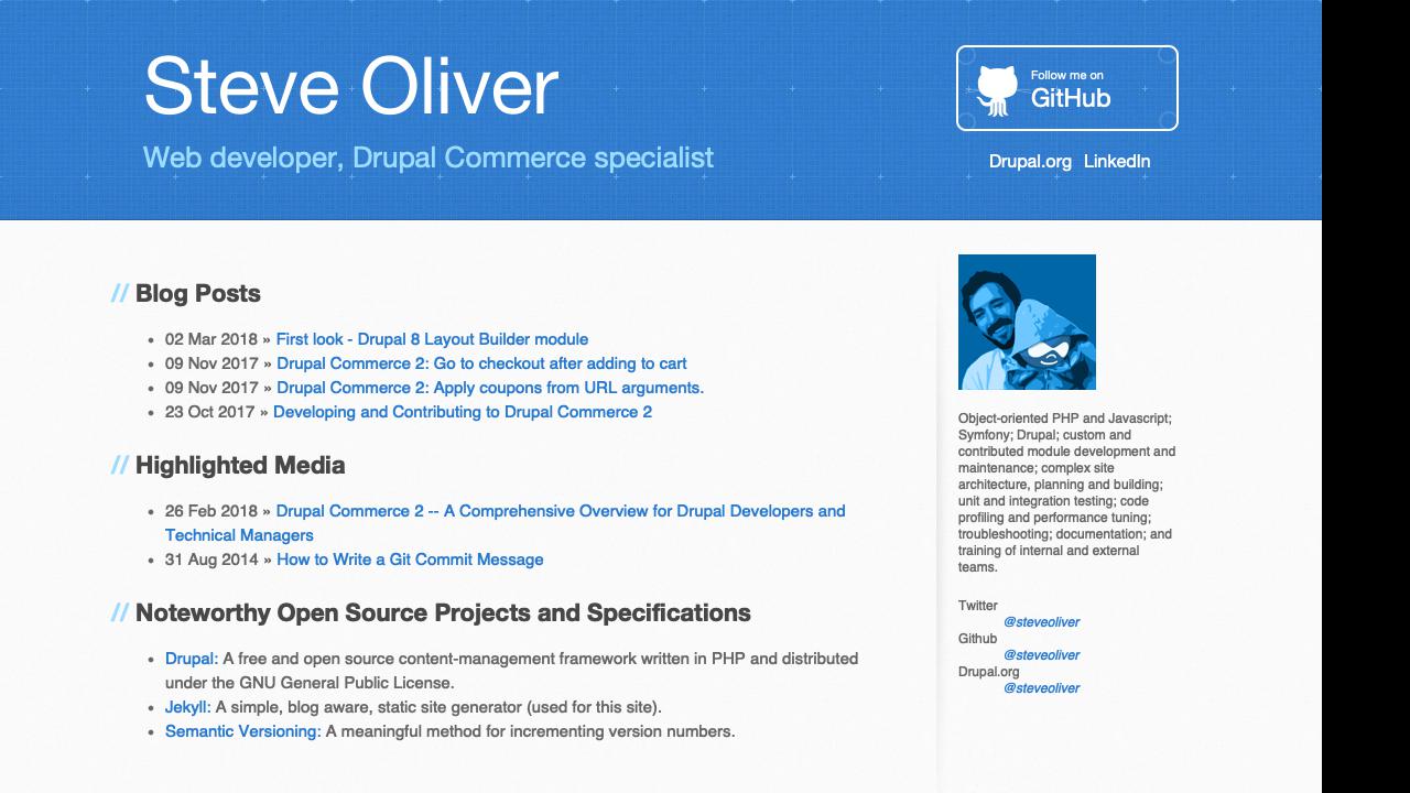 steveoliver.github.io screenshot thumbnail