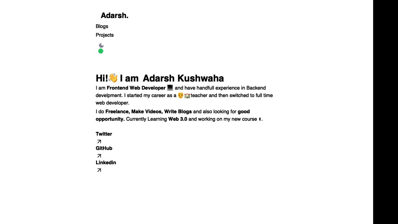 adarshkushwaha.vercel.app screenshot thumbnail